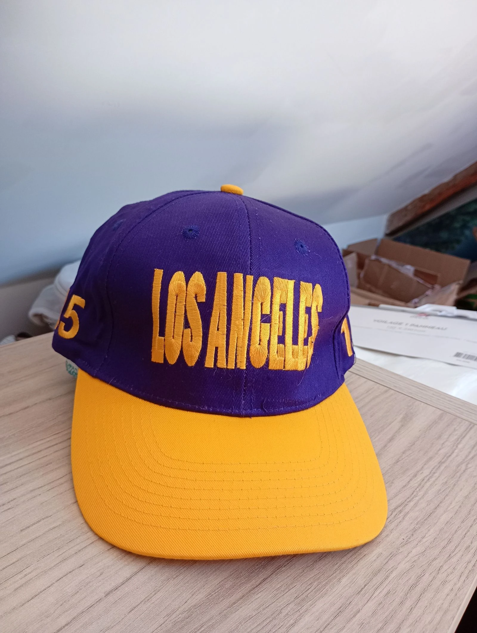 Vintage 90s snapback cap Los Angeles purple and yellow adjustable – photo 5